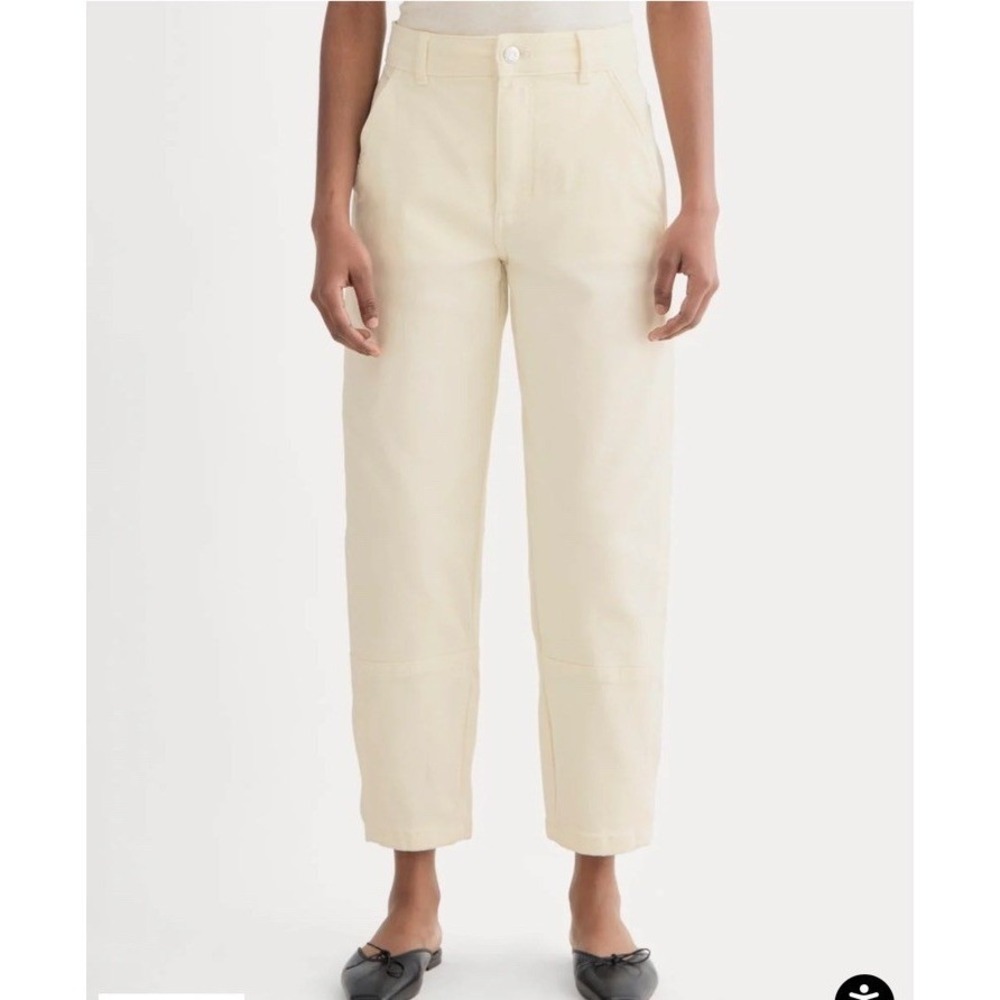 Everlane NWT The Utility Barrel Pant‎ Bone Cream Size 0L High Rise Barrel Leg